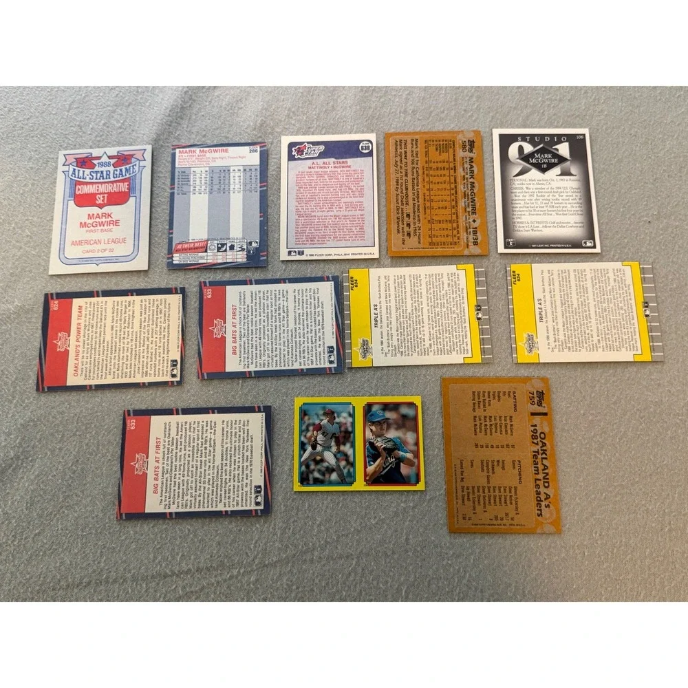 Mark McGwire Baseball Card Lot 11 Oakland A's Topps Fleer Studio Raw Vintage